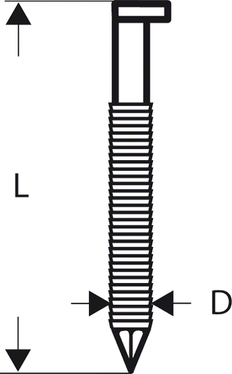 34° klinec s hlavou v tvare D na páse