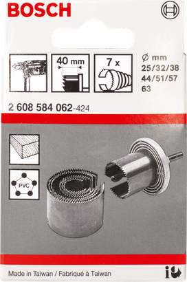 مجموعة قواطع الثقوب من Bosch، 7 قطع، 25-67 مم.