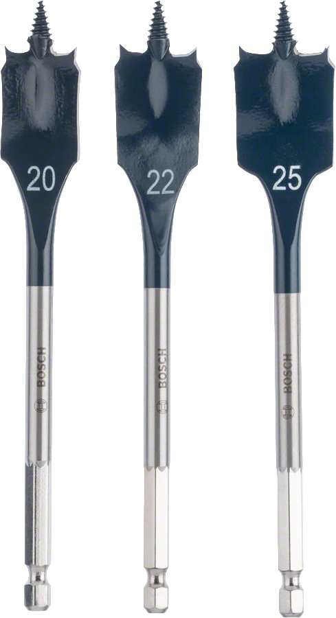 طقم رؤوس مجرفة ذاتية القطع من Bosch، مكون من 3 قطع، مقاس 20 و22 و25 مم.