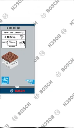 قاطعة النواة Bosch PRO جافة 102×150 مم.