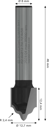 بت التوجيه Bosch PRO Cove and Bead Groove، ساق 8 مم.