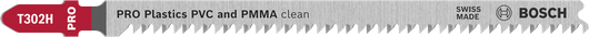 شفرة المنشار الكهربائي Bosch T302H لقطع PVC وPMMA النظيفة.