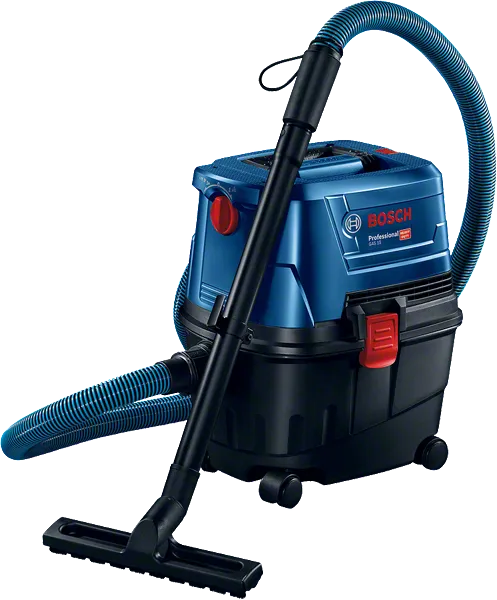 Bosch GAS 15 wet dry extractor with 10 liter container.