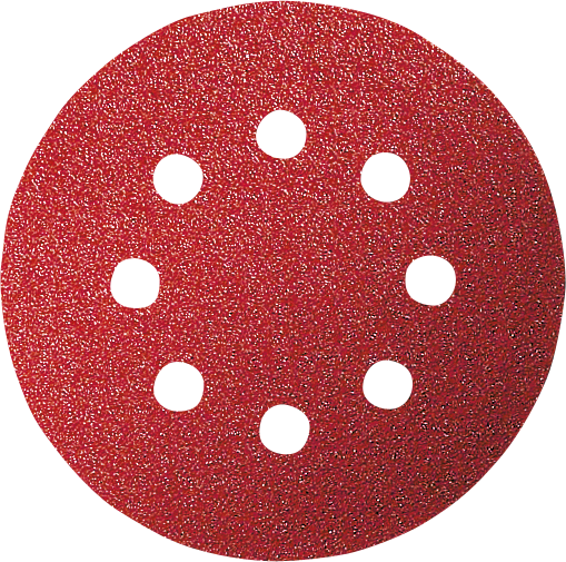 Bosch sanding disc with eight dust extraction holes.