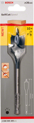 Foret plat Bosch Self Cut Speed 26 mm.
