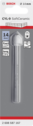 Foret pour carrelage en céramique Bosch 14 mm CYL-9.