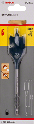 Foret plat Bosch Self Cut Speed 28 mm.