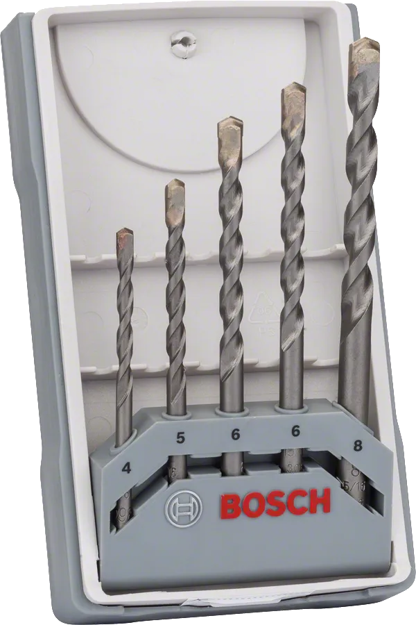 Jeu de 5 forets à béton Bosch CYL-3 de 4 à 8 mm.