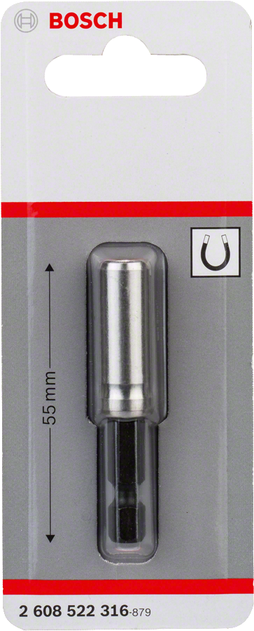 Porte-embout magnétique Bosch 55 mm en emballage de vente au détail.