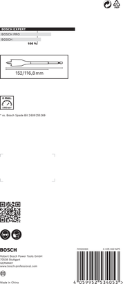 Coffret de forets plats Bosch EXPERT Self Cut Speed 20/22/25 mm.