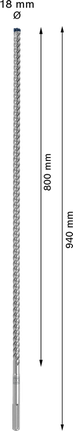 Foret à percussion Bosch EXPERT SDS max-8X 18x800x940 mm.