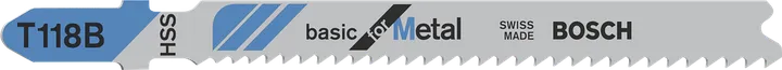 Lame de scie sauteuse Bosch T118B pour la coupe du métal.
