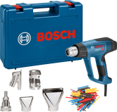 Kit de pistolet thermique Bosch GHG 23-66 avec buses et étui.