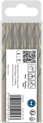 Pack de forets en acier inoxydable Bosch de 6,5 mm.