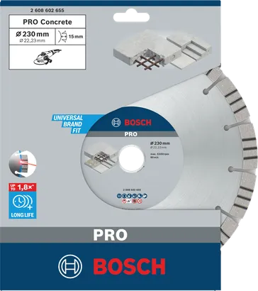 Disque diamanté pour béton Bosch PRO 230×22,23 mm.