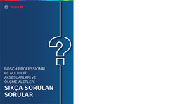 Bosch Professional el aletleri ve aksesuarları ile ilgili sıkça sorulan sorular kitabı.