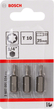 Bosch T10 25mm tornavida uçları 1/4″.
