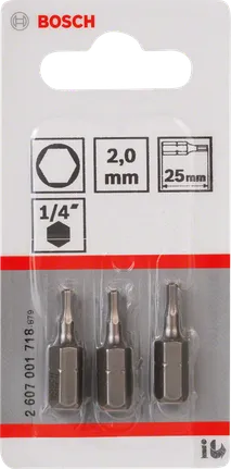 Bosch 2 mm altıgen tornavida uçları (üçlü paket).