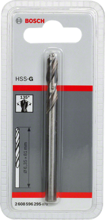 Bosch HSS-G 6,35 mm metal delme kılavuz matkap ucu.