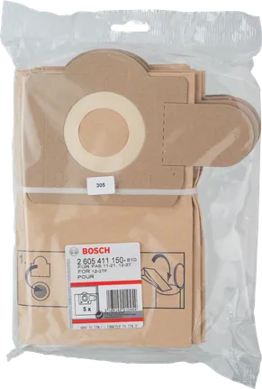 Bosch kağıt filtre torbaları 5'li paket.