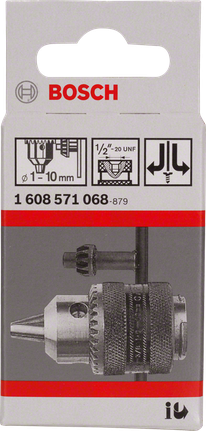 Bosch anahtarlı mandren 1–10 mm.