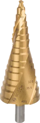 M10-M40 delikler için Bosch HSS-TiN kademeli matkap ucu.
