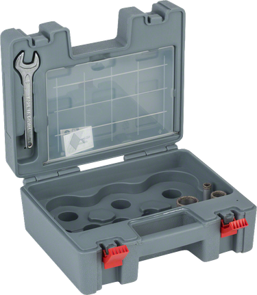 Bosch 3 parçalı DrySpeed elmas kesici seti kutu içerisinde.