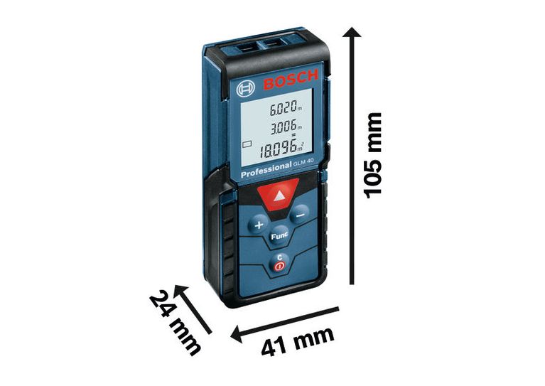 Lazer mesafe ölçerinin boyutları.