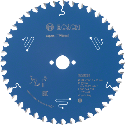 Bosch Expert for Wood dairesel testere bıçağı, 184mm 40T.