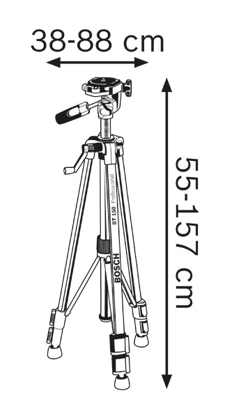 Tripod yükseklik aralığı.