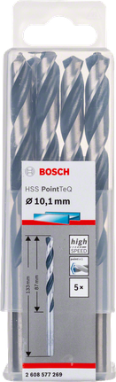 Bosch HSS PointTeQ 10.1mm spiral matkap uçları paketi.