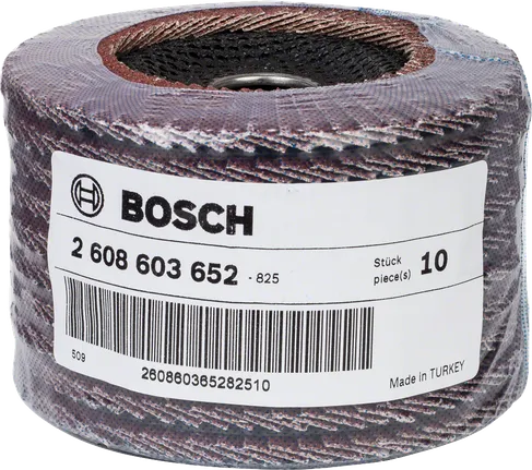Bosch X431 flap disk, 115 mm, 40 kum tanecik boyutu, metal için.
