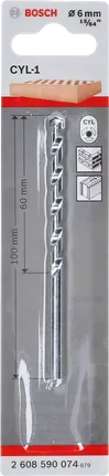 Bosch CYL-1 beton için 6mm duvar matkabı ucu.