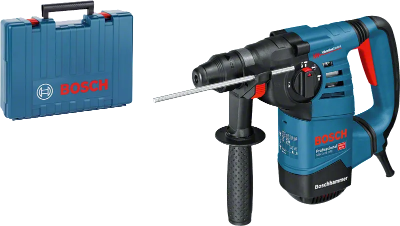 Bosch GBH 3-28 DRE kırıcı-delici taşıma çantasıyla birlikte.