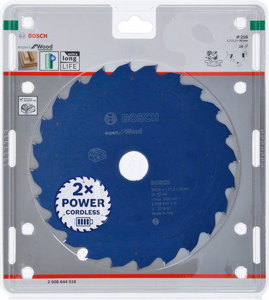 Bosch Expert ahşap işleme dairesel testere bıçağı 216 mm, akülü testereler için.