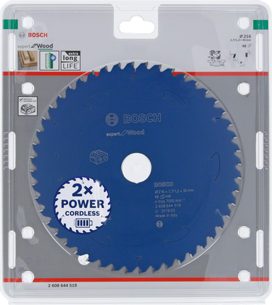 Bosch Expert ahşap işleme dairesel testere bıçağı 216 mm, akülü testereler için.