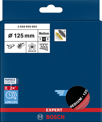 Bosch EXPERT Çok Delikli Zımpara Pedi Üniversal 125 mm orta boy.