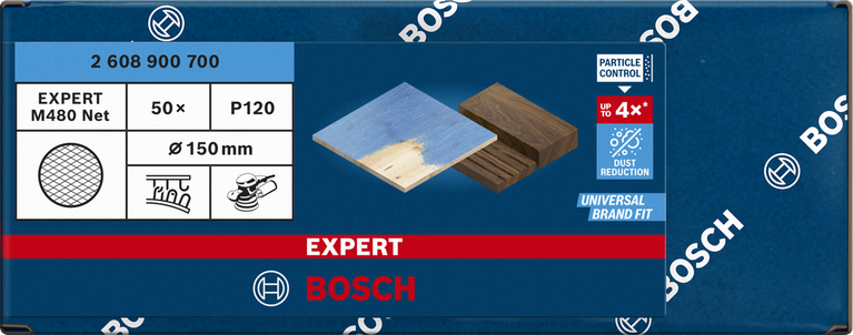 Bosch EXPERT M480 Zımpara Ağı 150 mm G120 paketi, orbital zımpara makineleri için.