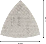 Bosch EXPERT M480 zımpara diski, 93x93 mm ağ boyutu, 100 kum tanecik boyutu.