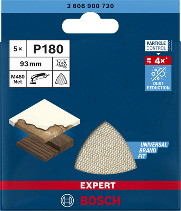 Bosch EXPERT M480 zımpara filesi 93 mm P180 5'li paket.