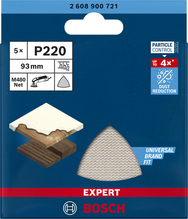 Bosch EXPERT M480 zımpara filesi 93 mm P220 5'li paket.
