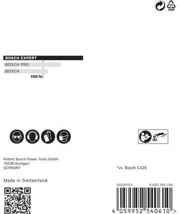Bosch EXPERT M480 Zımpara Ağı 93 mm G320 5'li paket.