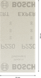 Bosch EXPERT M480 zımpara diski, 93x186 mm ebatlarında, 220 kum tanecik boyutunda.
