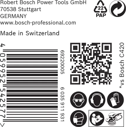 Bosch C470 zımpara kağıdı ambalajı.