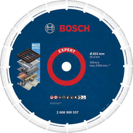 Bosch EXPERT Elmas Metal Kesme Diski, 355 mm'lik büyük boy kesme diski.