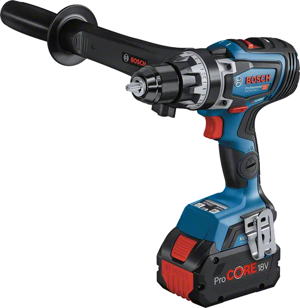 Bosch GSR 18V-150 C yan saplı akülü matkap.