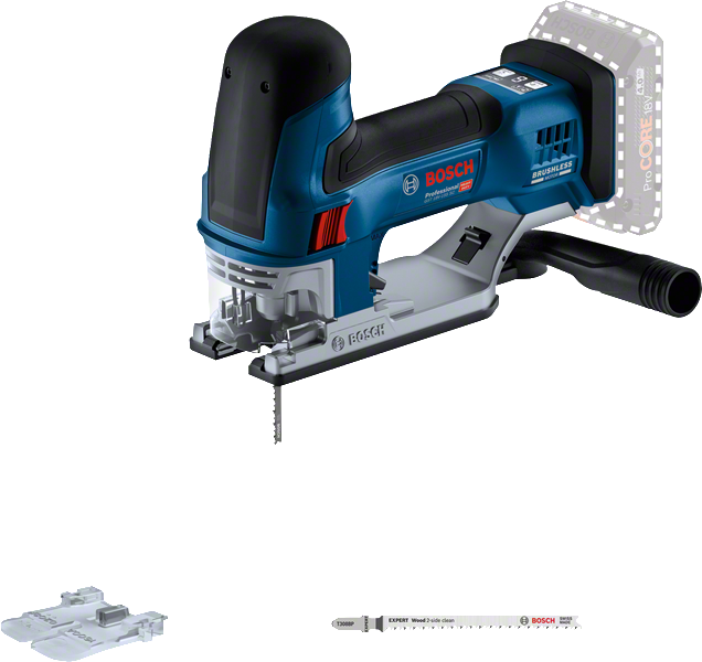 Bosch GST 18V-155 SC fırçasız motora sahip akülü dekupaj testeresi.
