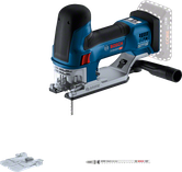Bosch GST 18V-155 SC fırçasız motora sahip akülü dekupaj testeresi.