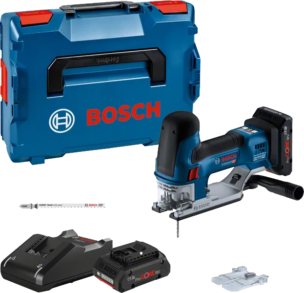 Bosch GST 18V-155 SC akülü dekupaj testeresi seti.