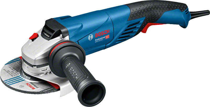 Ergonomik saplı Bosch GWS 18-150 L açılı taşlama makinesi.